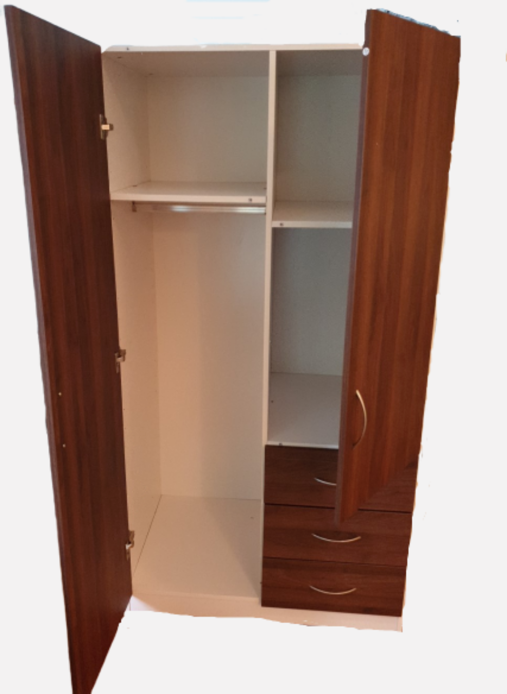 This ZETLAND WARDROBE 2 DOOR 3 DRAWER gives this piece a sense of grandeur, four internal shelves and 3 deep drawers ensure this piece is ideal for storing, linens, blankets, clothes or any pieces you may want out of view. 